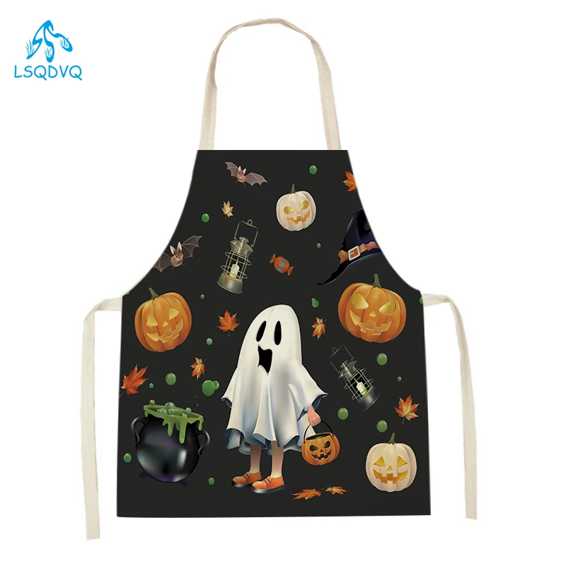 Kitchen Witch Baking - Pumpkin Witch Pattern Halloween Kitchen Aprons