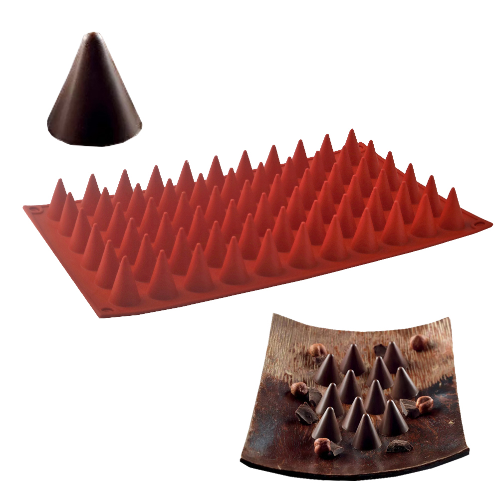 Silicone Cake Mold - 66-Cells Cone Chocolate Baking Mold Food