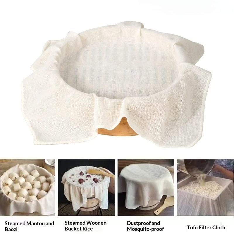 Kitchen Baking Mat - 3Pcs Pure Round Cotton Steamer Cloth