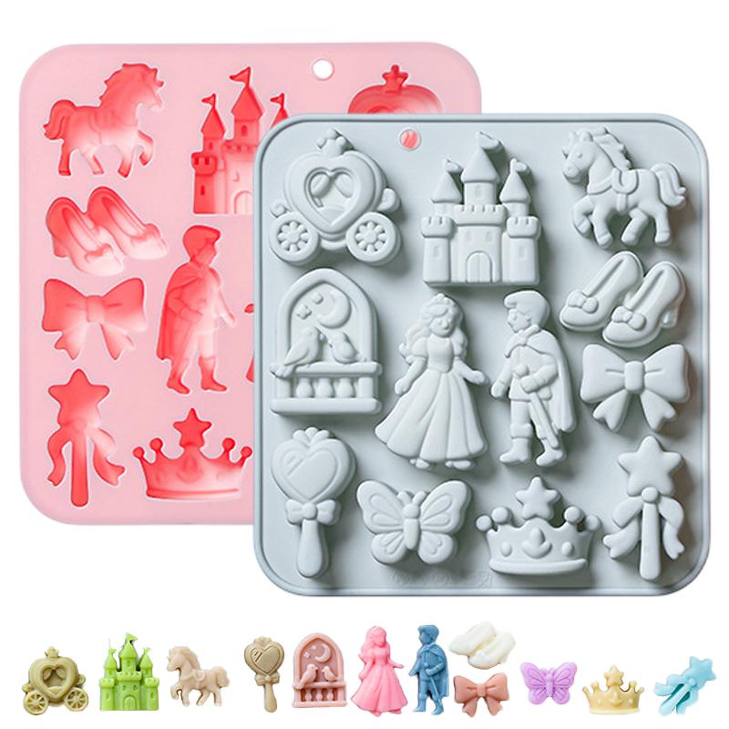 Silicone Cake Mold - 12 Cavity Prince, Princess Silicone Mold