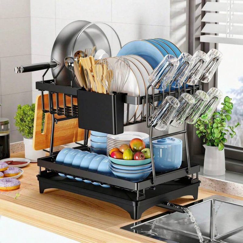 Kitchen Utensils - Rustproof Stainless Steel Dish Drying Rack,