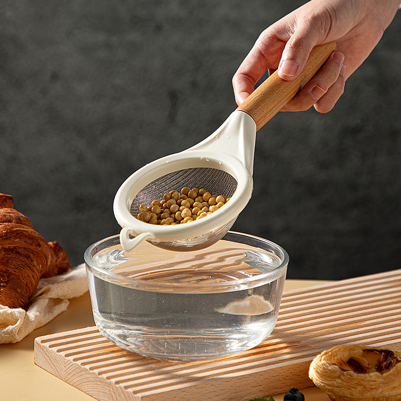 Baking Powder Kitchen - New type wooden handle flour screen