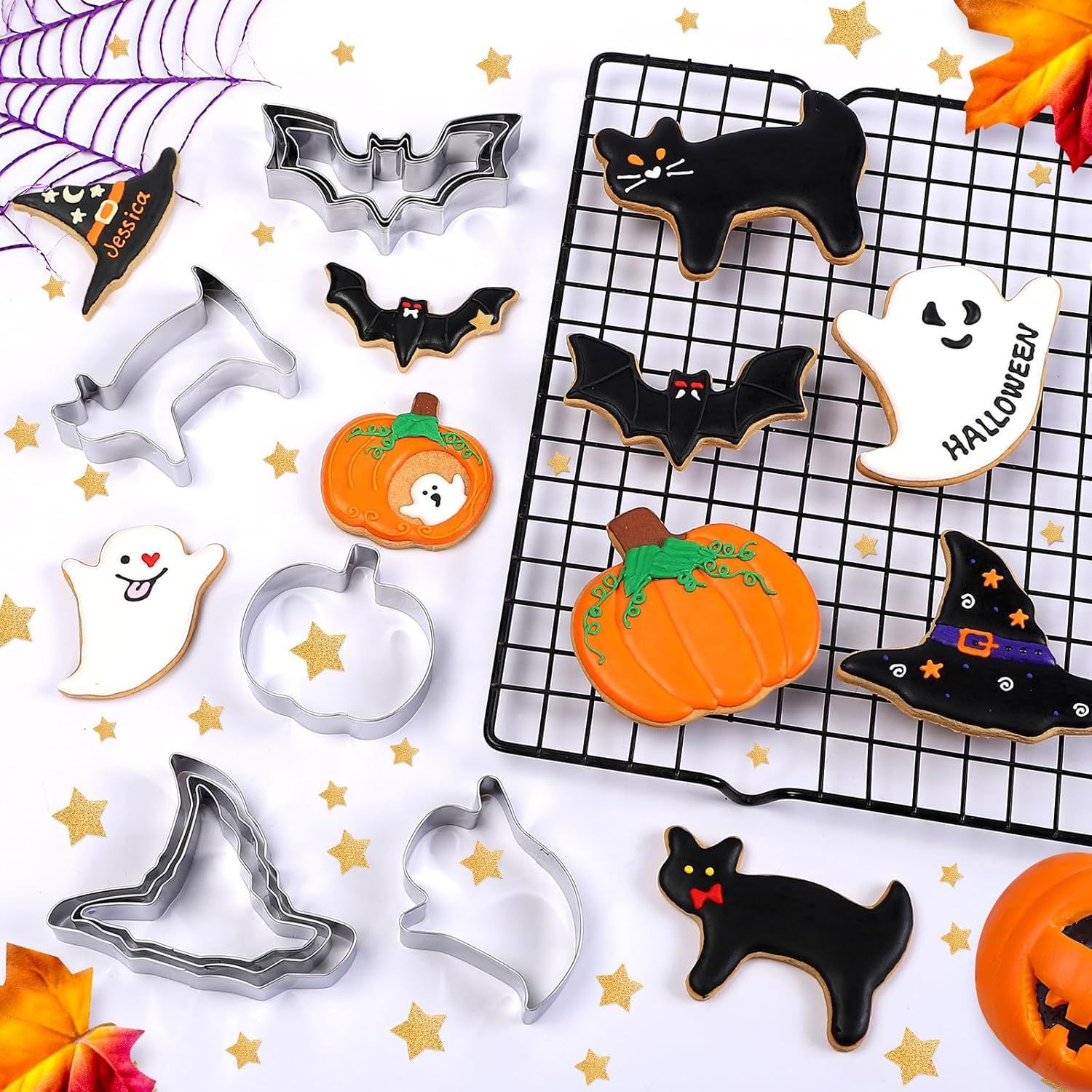 Kitchen Witch Baking - Halloween Cookie Mold 3-Piece Kitchen Pumpkin