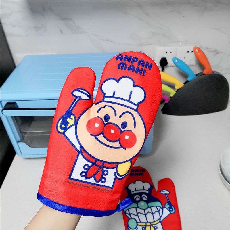 Kitchen With Baking Area - 2pcs Anpanman microwave oven insulated gloves