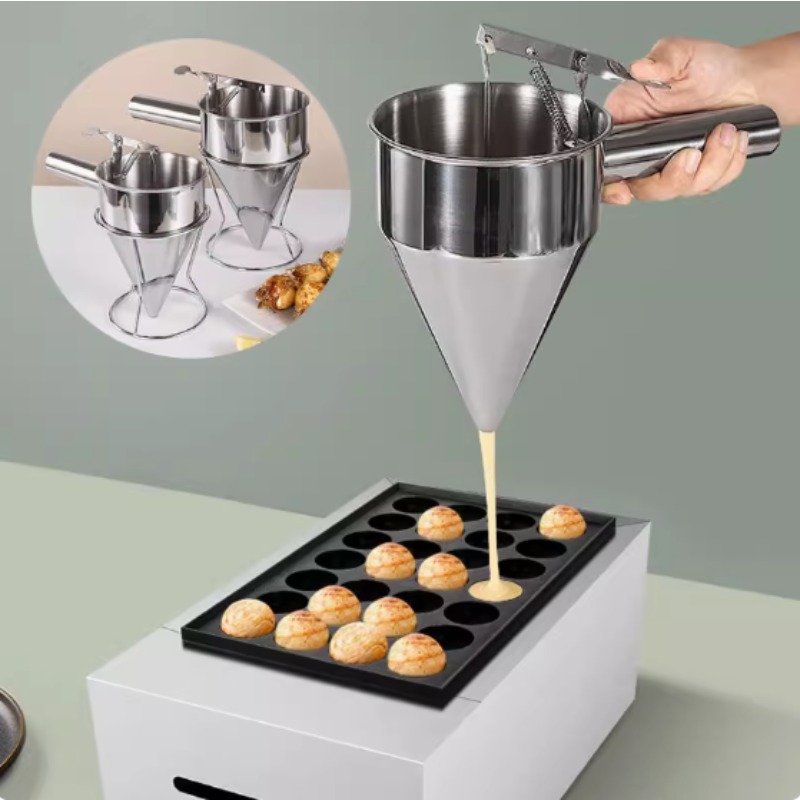 Kitchen Baking Store - 600/1200ML Stainless Steel Liquid Funnel Dispenser,