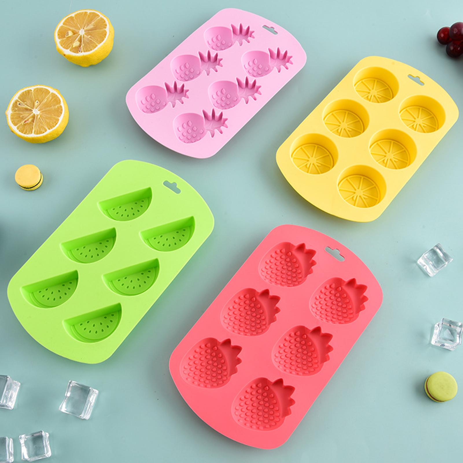 Kitchen Baking Molds - 6 Cavity Fruit Shaped Silicone Candy
