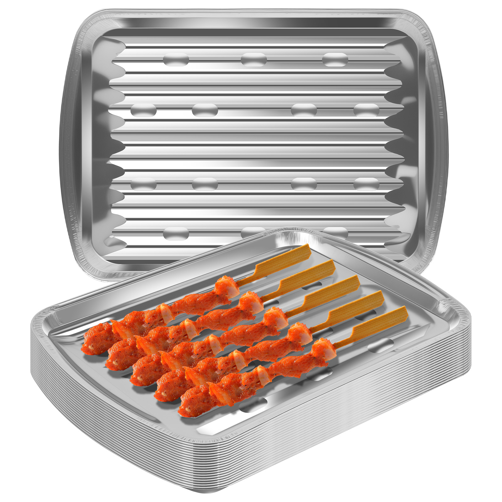 Kitchen Baking Bowls - Aluminum Foil Trays Non-Stick Baking Pans