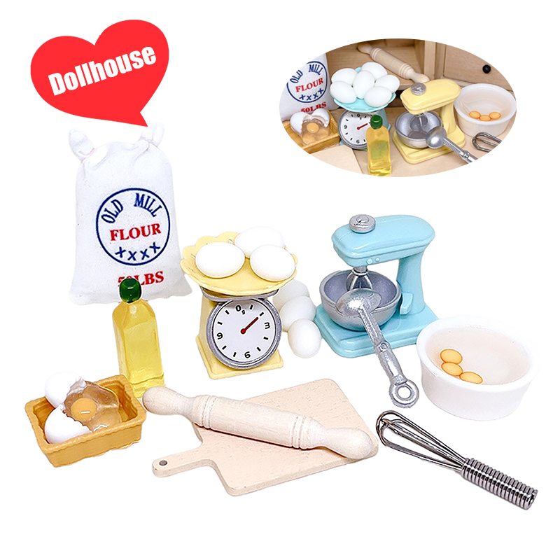 Kitchen With Baking Area - 1Set 1:12 Dollhouse Miniature Flour Egg