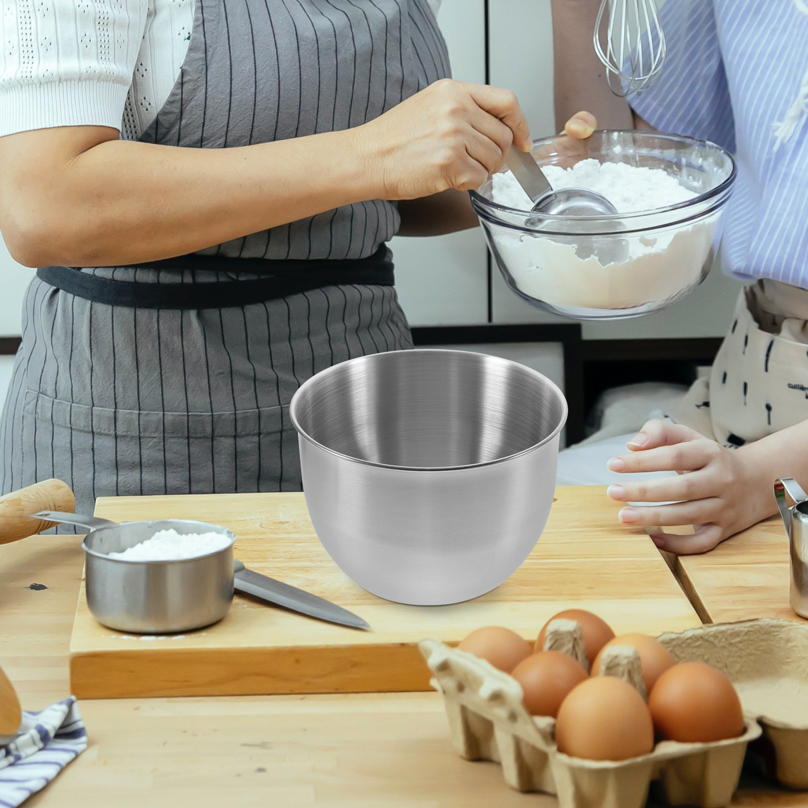 Kitchen Baking Bowls - Deep Stainless Steel Mixing Bowl Thick