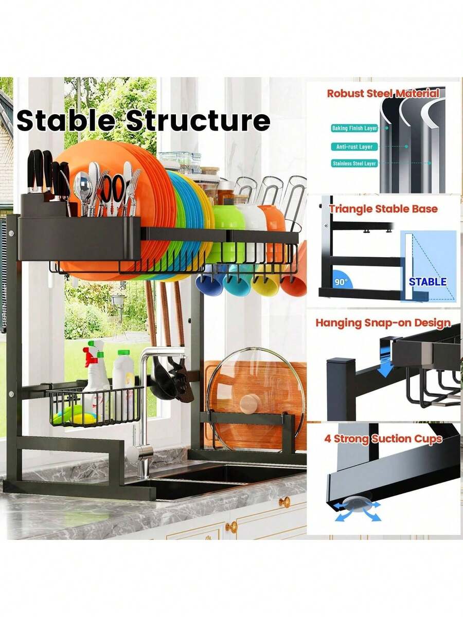 Dish Drying Rack-2-Tier Over-  - Kitchen Utensils review and price