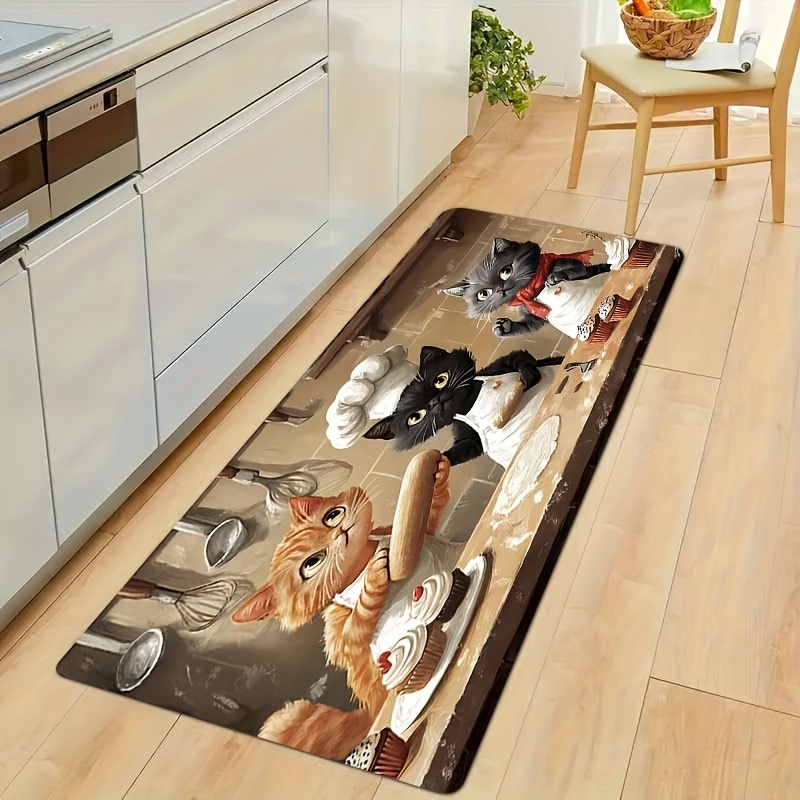 Cute Chef Cat Kitchen Long Mat - Kitchen Living Baking Mats review and price
