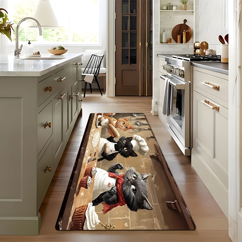 Cute Chef Cat Kitchen Long Mat - Kitchen Living Baking Mats review and price
