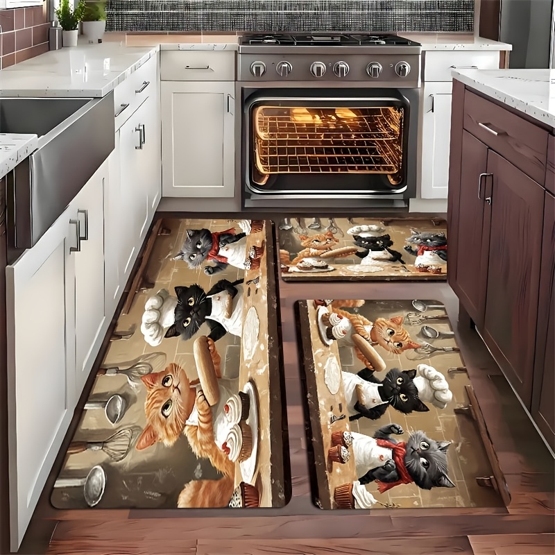 Cute Chef Cat Kitchen Long Mat - Kitchen Living Baking Mats review and price