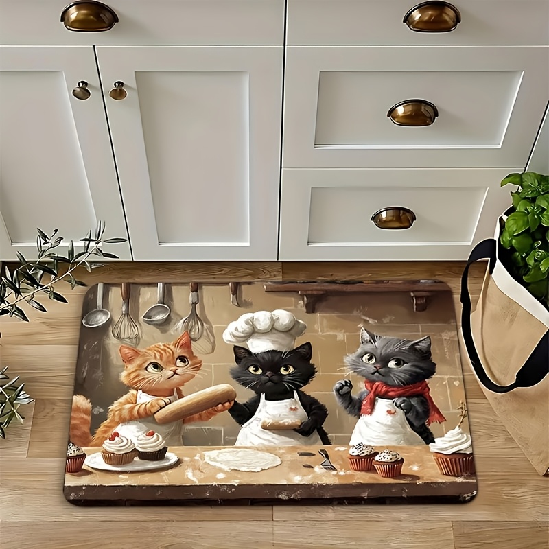 Cute Chef Cat Kitchen Long Mat - Kitchen Living Baking Mats review and price