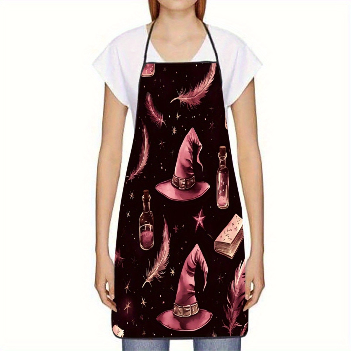 1pc Witch Hat & Feather Print  - Kitchen Witch Baking review and price