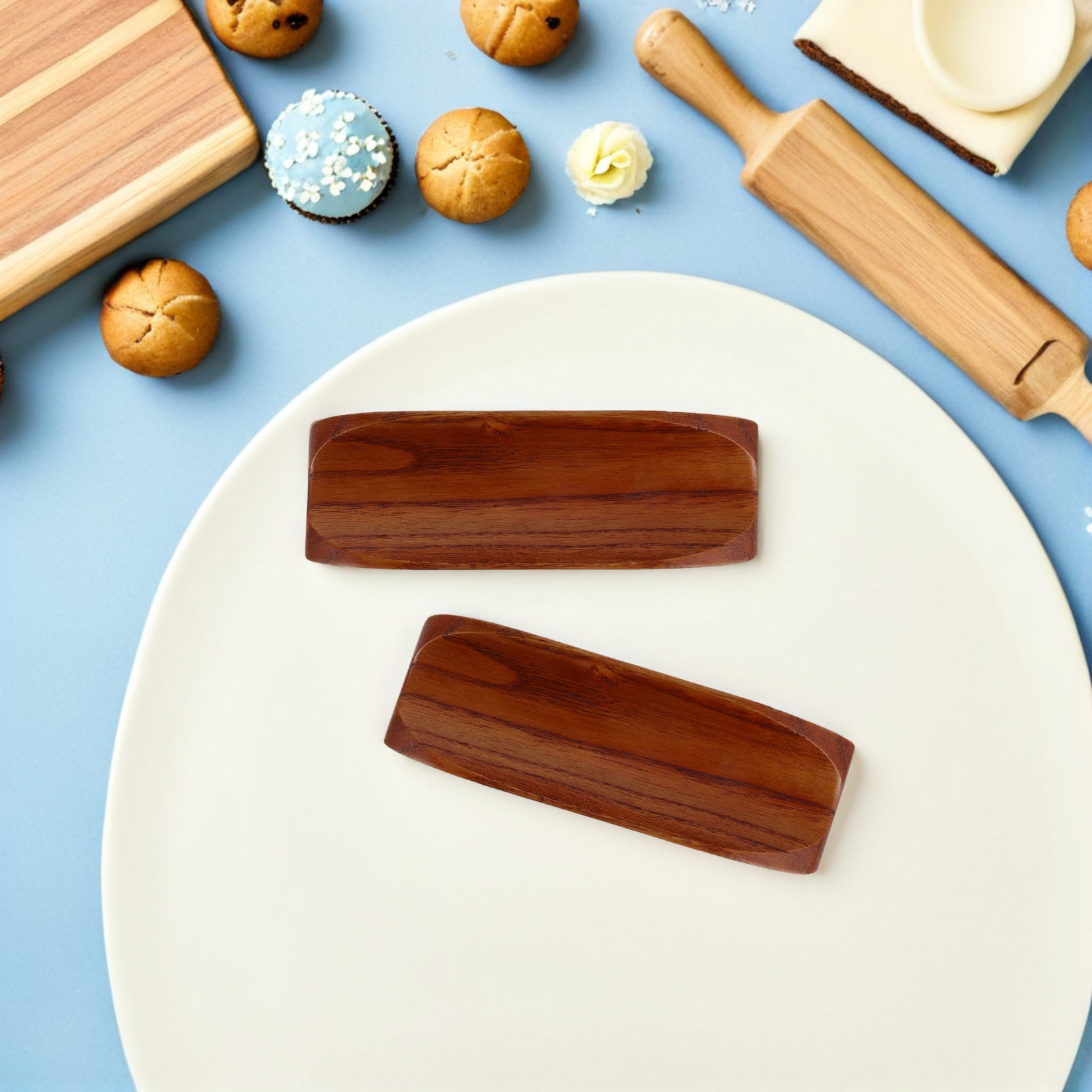 2Pcs Wooden Rolling Pin Holder - Kitchen Baking Station review and price