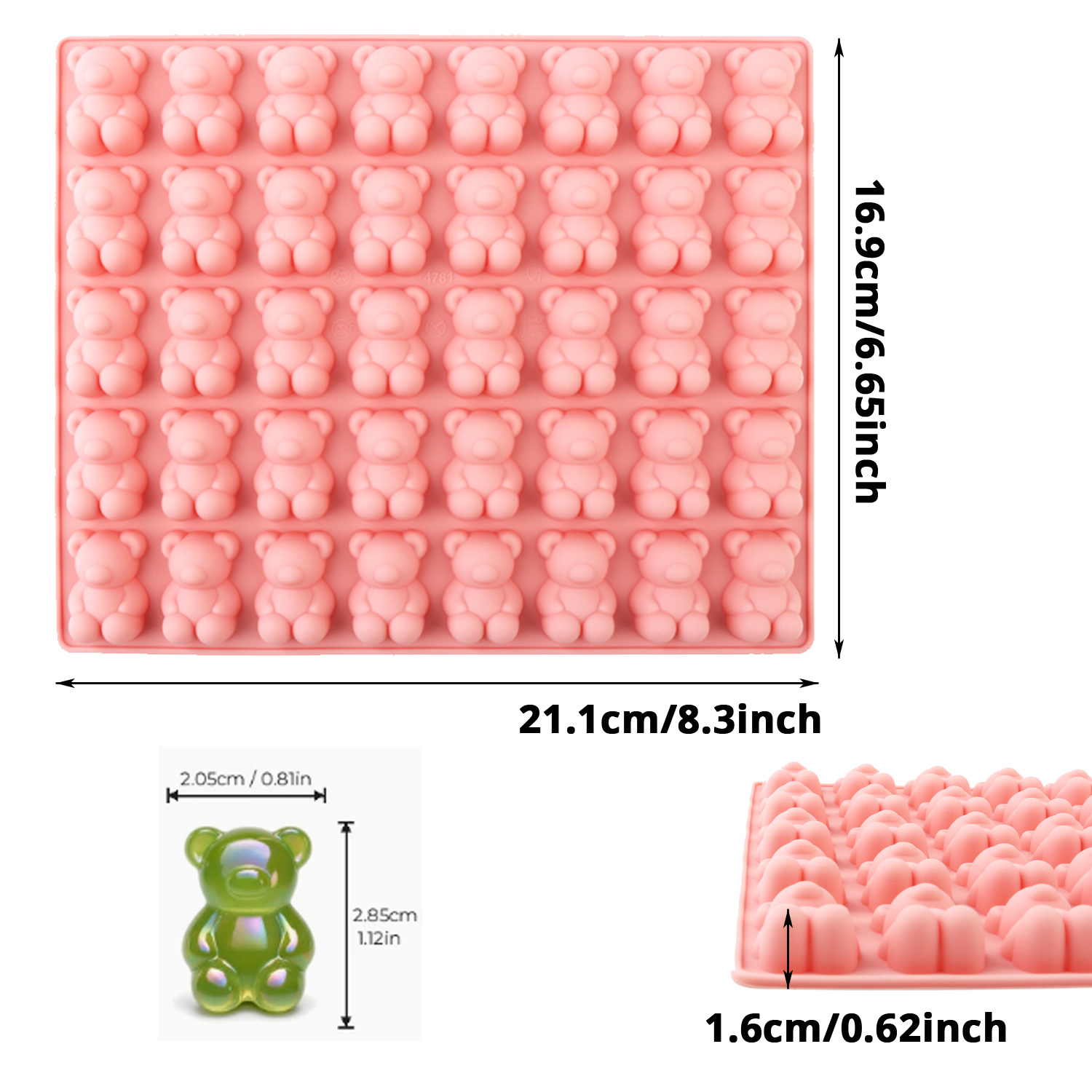 40-Cavity Bear-Shaped Silicone - Kitchen Baking Molds review and price