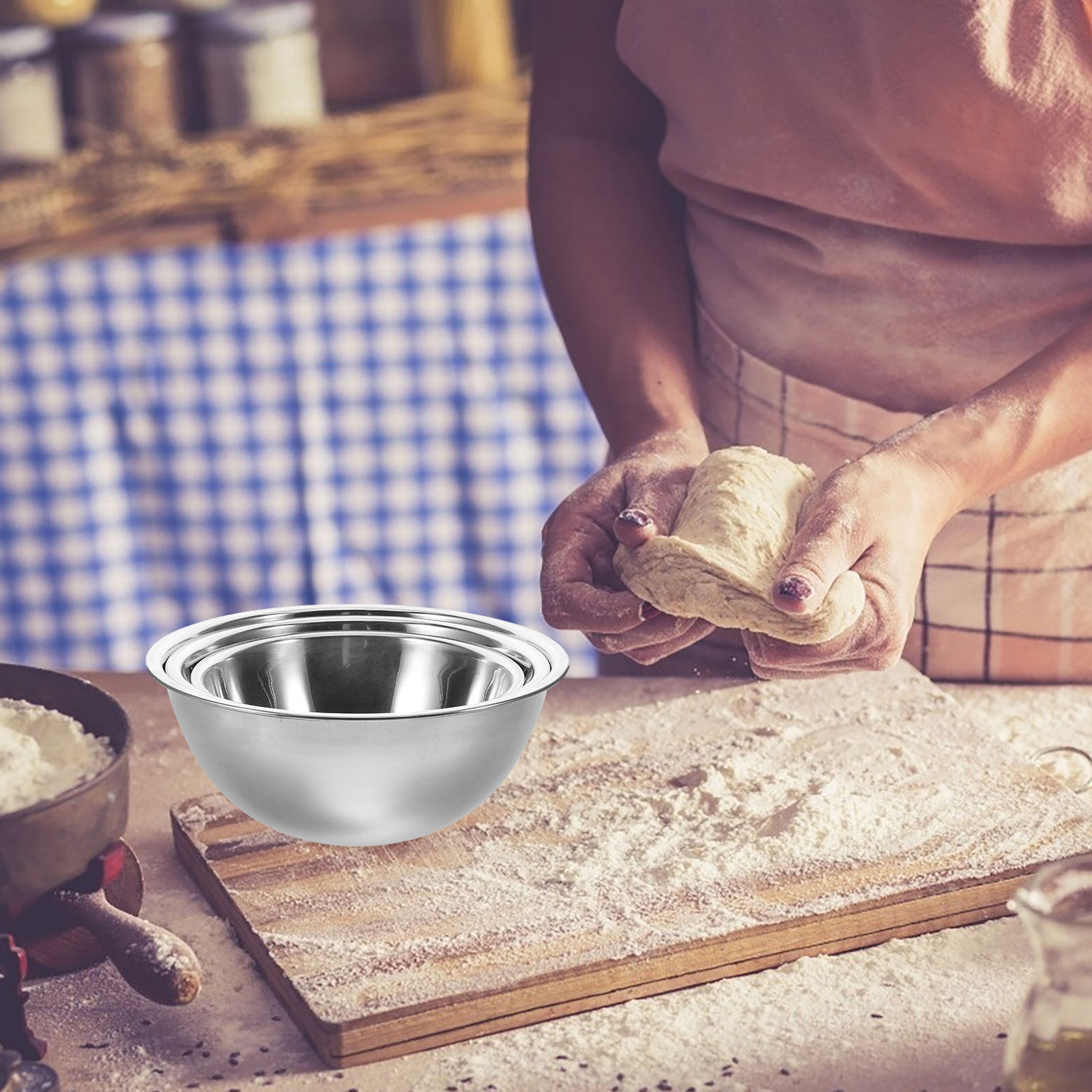 3Pcs Stainless Steel Mixing Bo - Kitchen Baking Bowls review and price