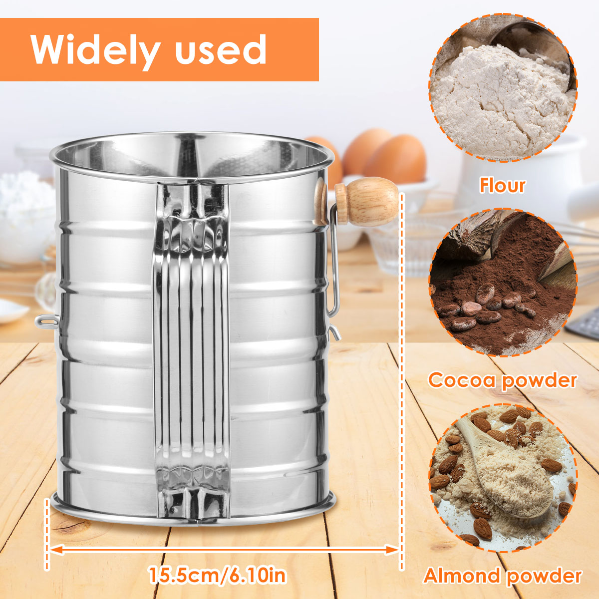 Flour Sifter Stainless Steel F - Baking Powder Kitchen review and price