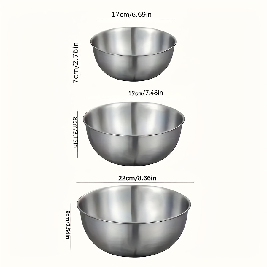 3pcs Stainless Steel Salad Bow - Kitchen Baking Bowls review and price