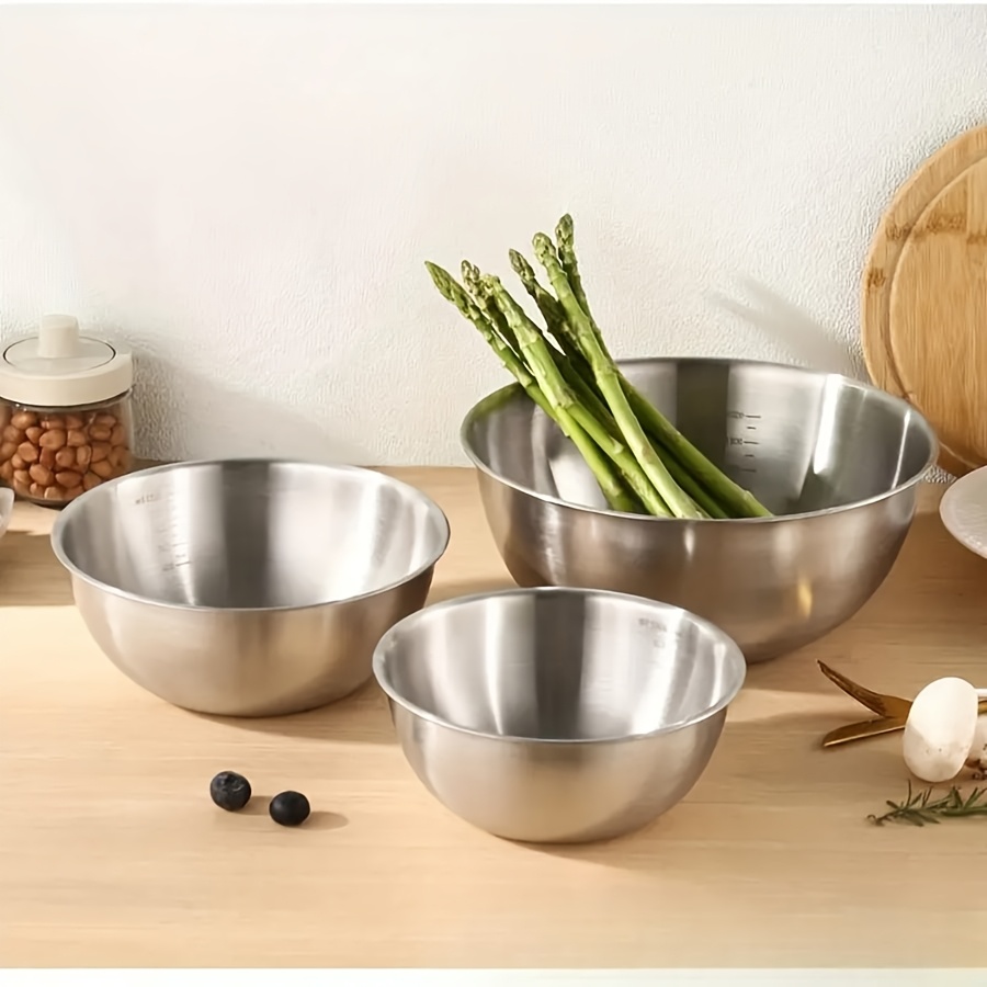3pcs Stainless Steel Salad Bow - Kitchen Baking Bowls review and price