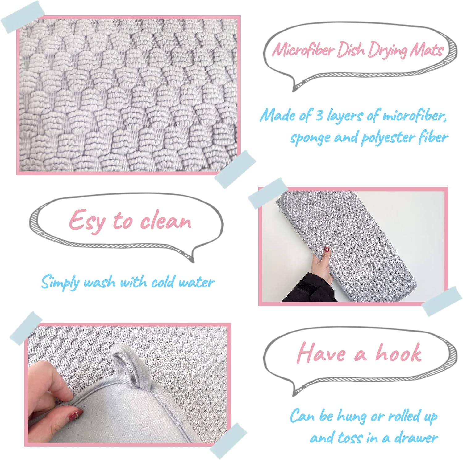 2-Pack microfiber tableware dr - Kitchen Baking Mat review and price
