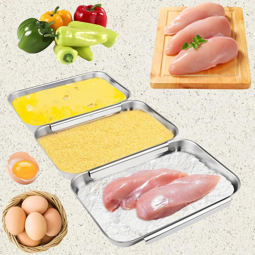 3Pcs Stainless Steel Seasoning - Kitchen Baking Station review and price